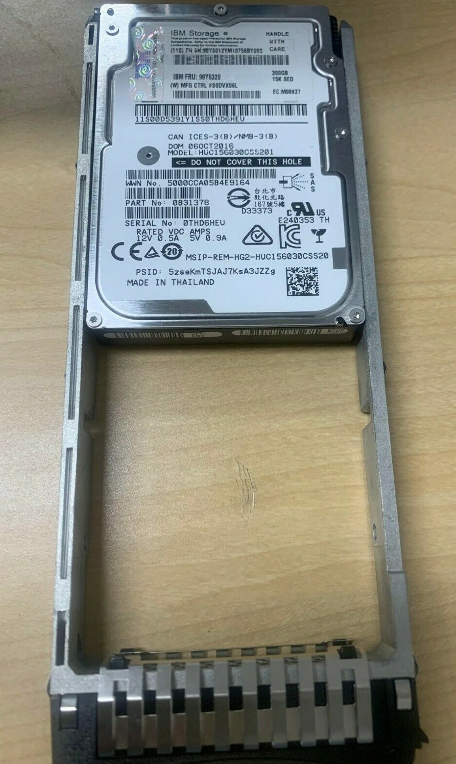 98Y6320 | IBM 300GB SAS 6G 15K SFF SED HDD FOR DS8000 Array GM55 orginal tray