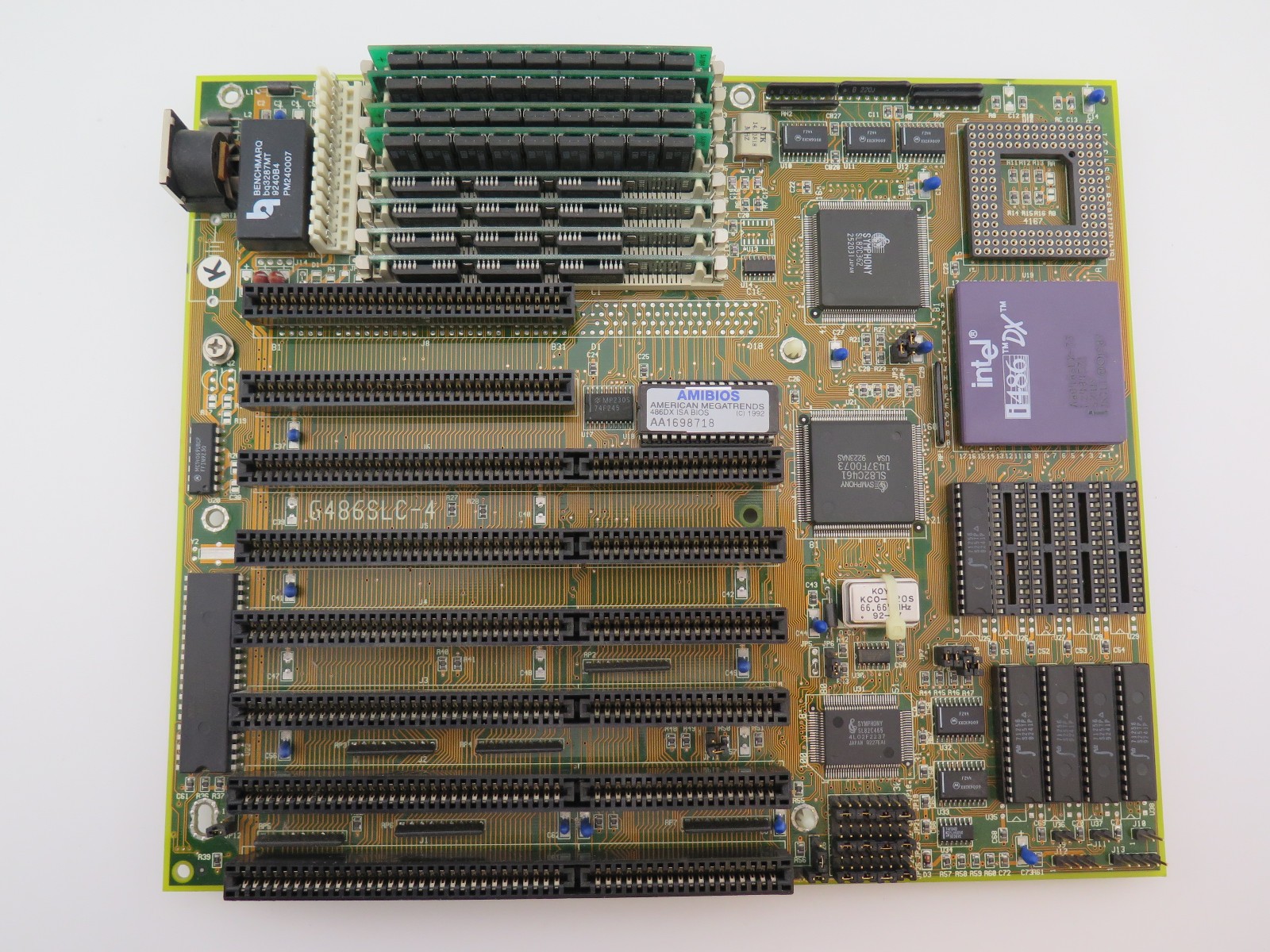 WORKING G486SLC-4 AT Motherboard w/ 486 DX 33 CPU, RAM Vintage Joindata Systems