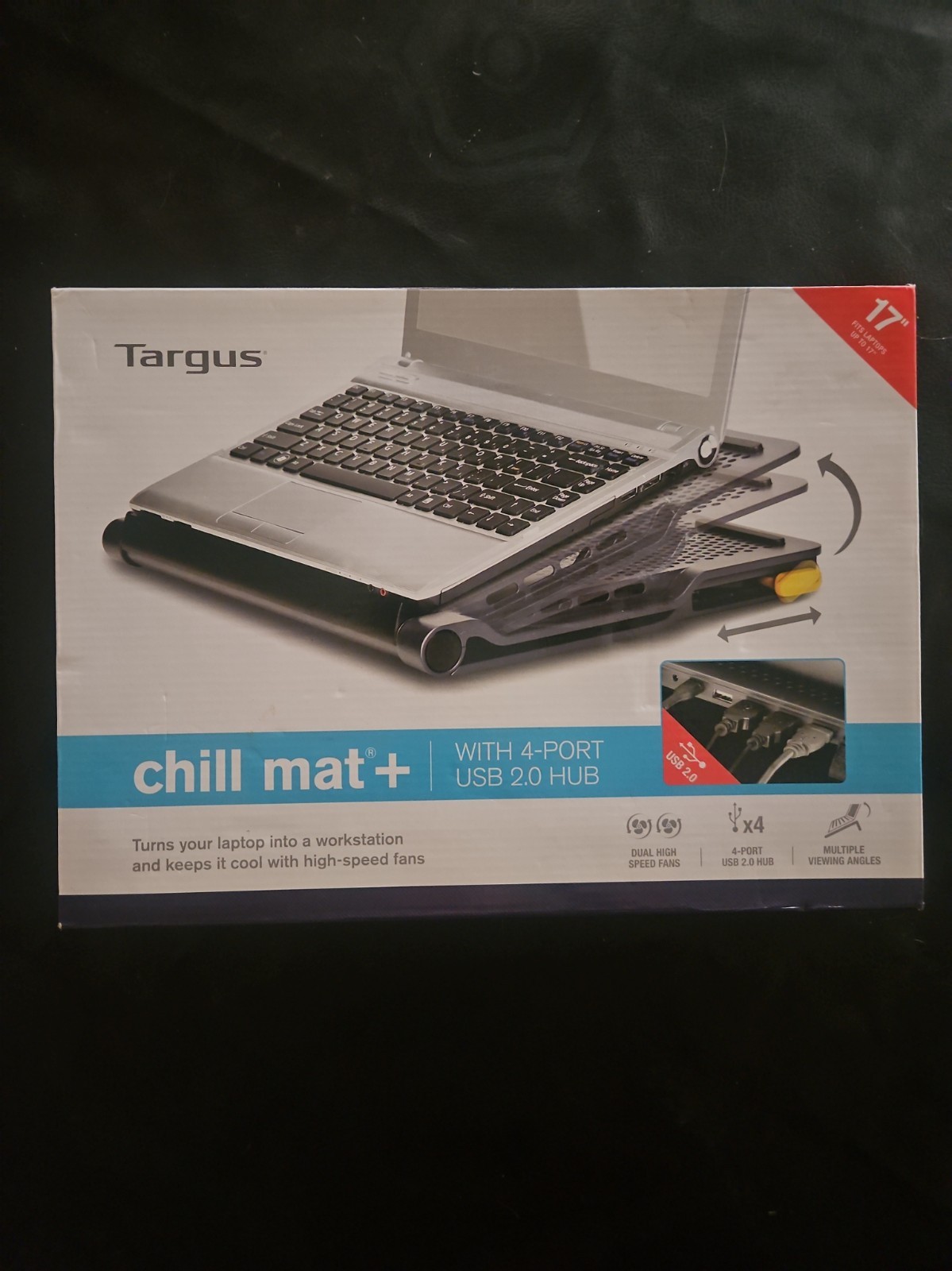Targus 17" Chill Hub with High-Speed Fans - AWE84US Laptop Fan Open Box New