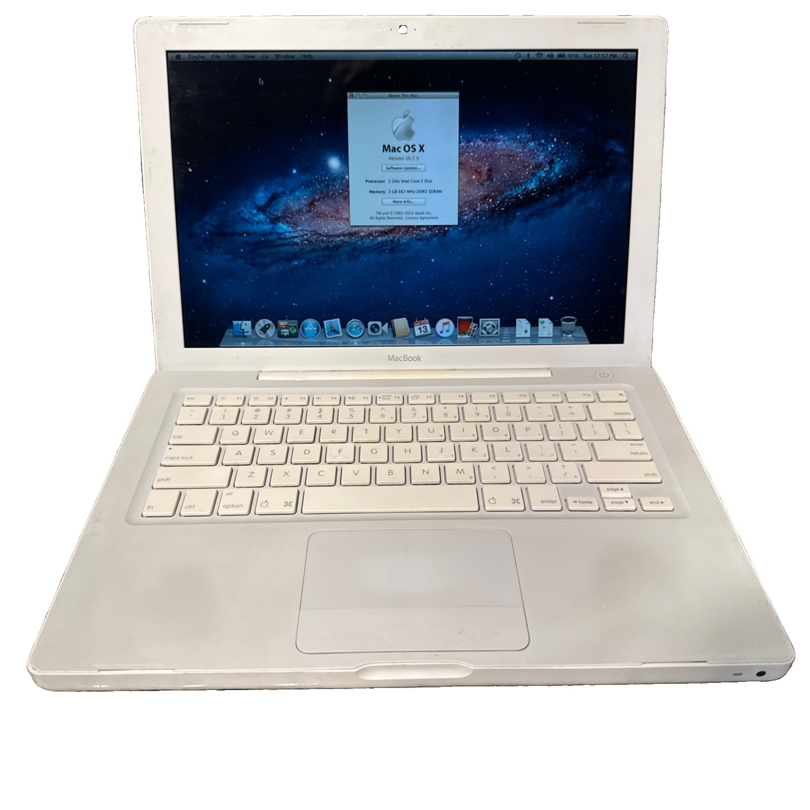 Apple MacBook A1181 White 13” 2GHz Core Duo 2GB RAM 120GB SSD Good Battery 