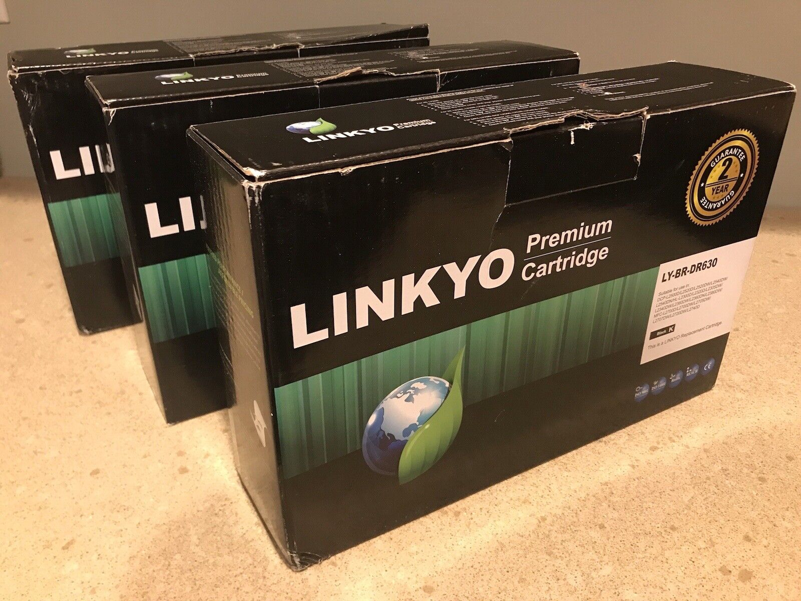 3-PACK Linkyo LY-BR-DR630 Cartridge For Brother Printers