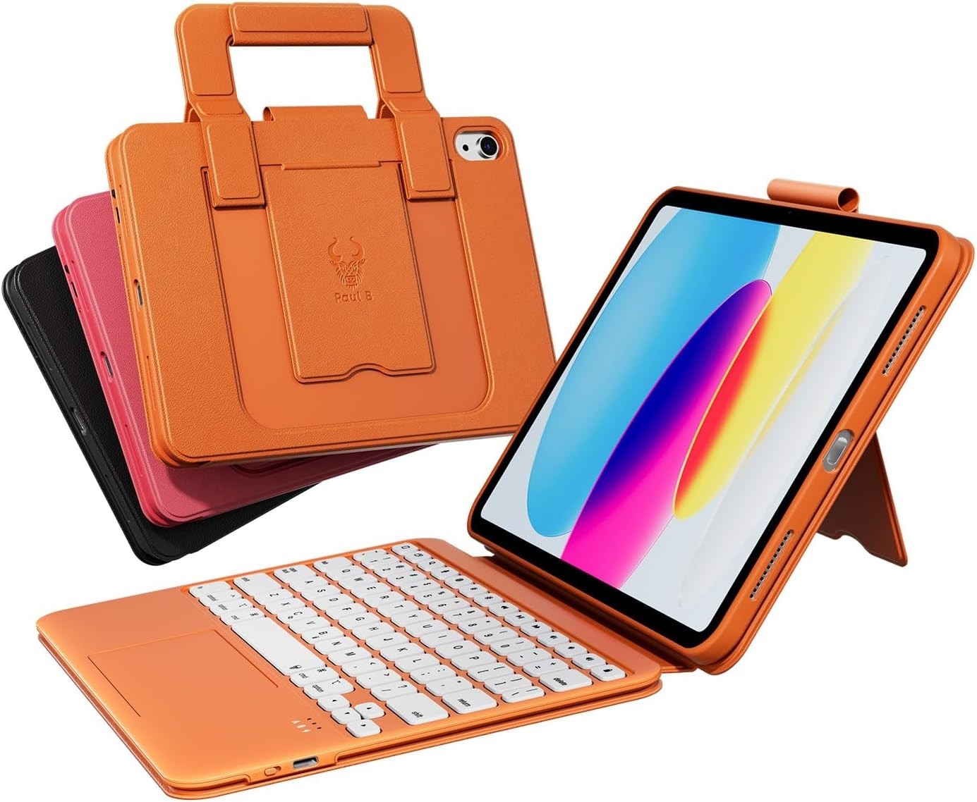PAUL B for iPad 11th/10th Gen Case with Keyboard 11/10.9 inch A16 2025/2022,Hand