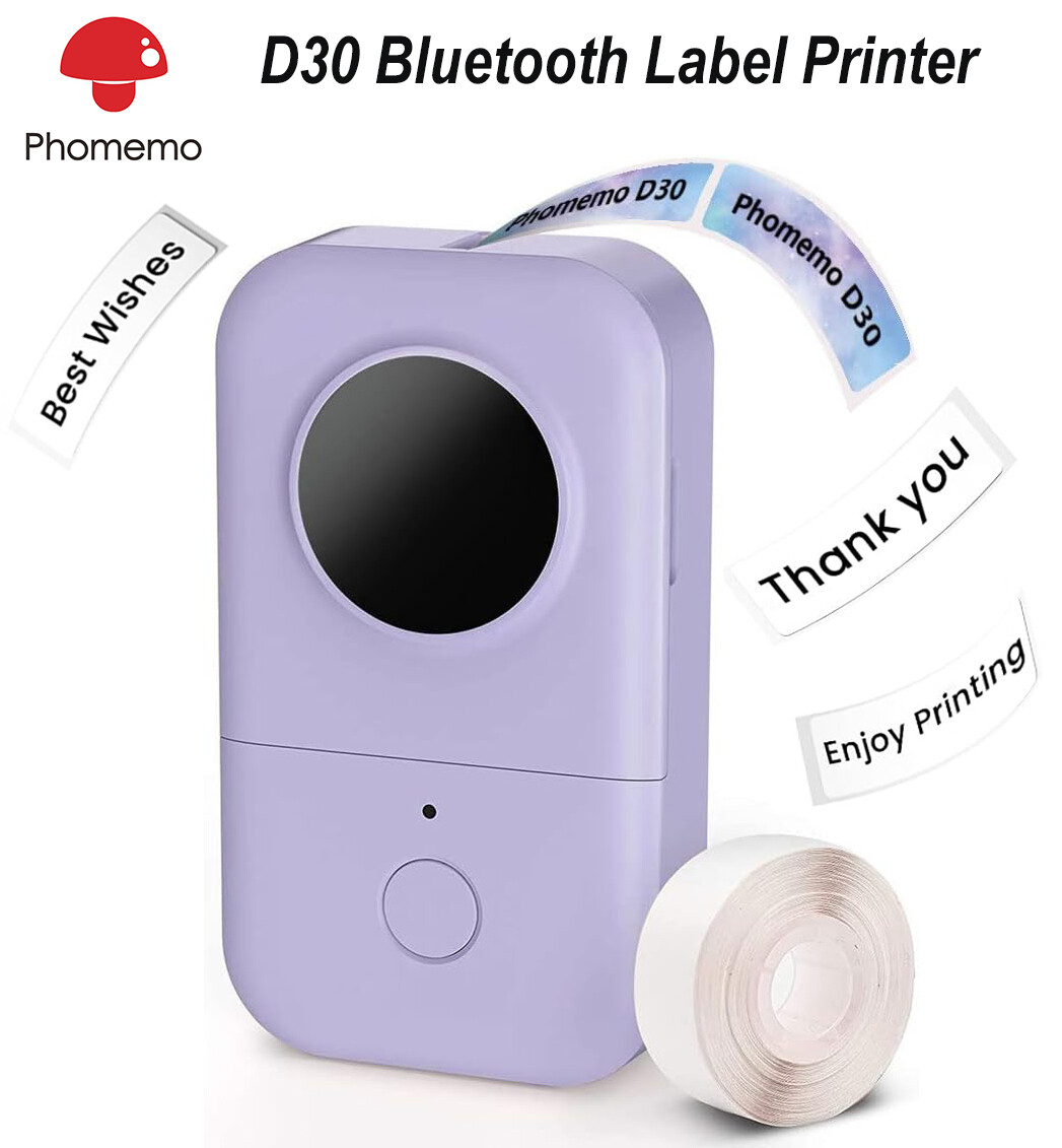 Phomemo D30 Thermal Label Maker Inkless Machine Mini Portable Bluetooth Printer