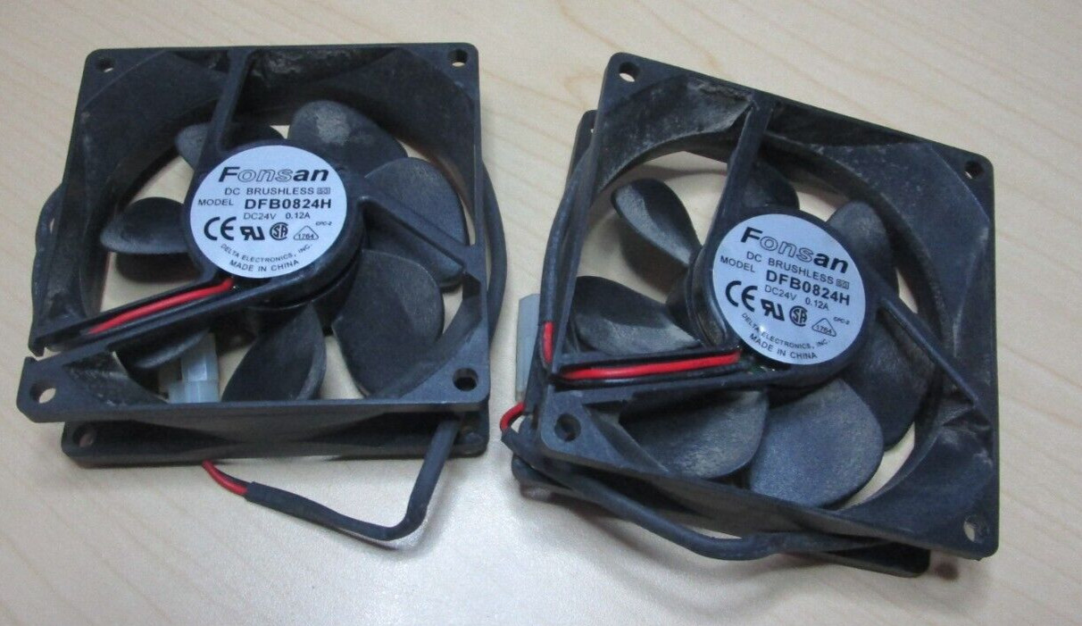 DFB0824H | Delta Fonsan DC Brushless Cooling Fan DC24V 0.12A (Lot of 2)