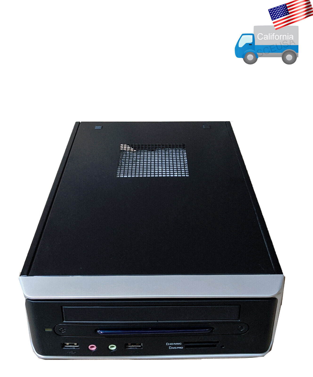 NEW Black Mini ITX Desktop PC Case w/ Slim Optical Bay,Fan,Card Reader, 72w PSU