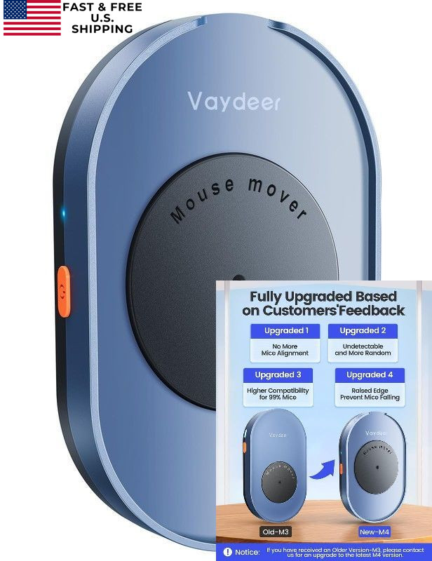 Vaydeer Undetectable Mouse Mover, M4 5.12*3.15*0.98 inches, Navy Blue