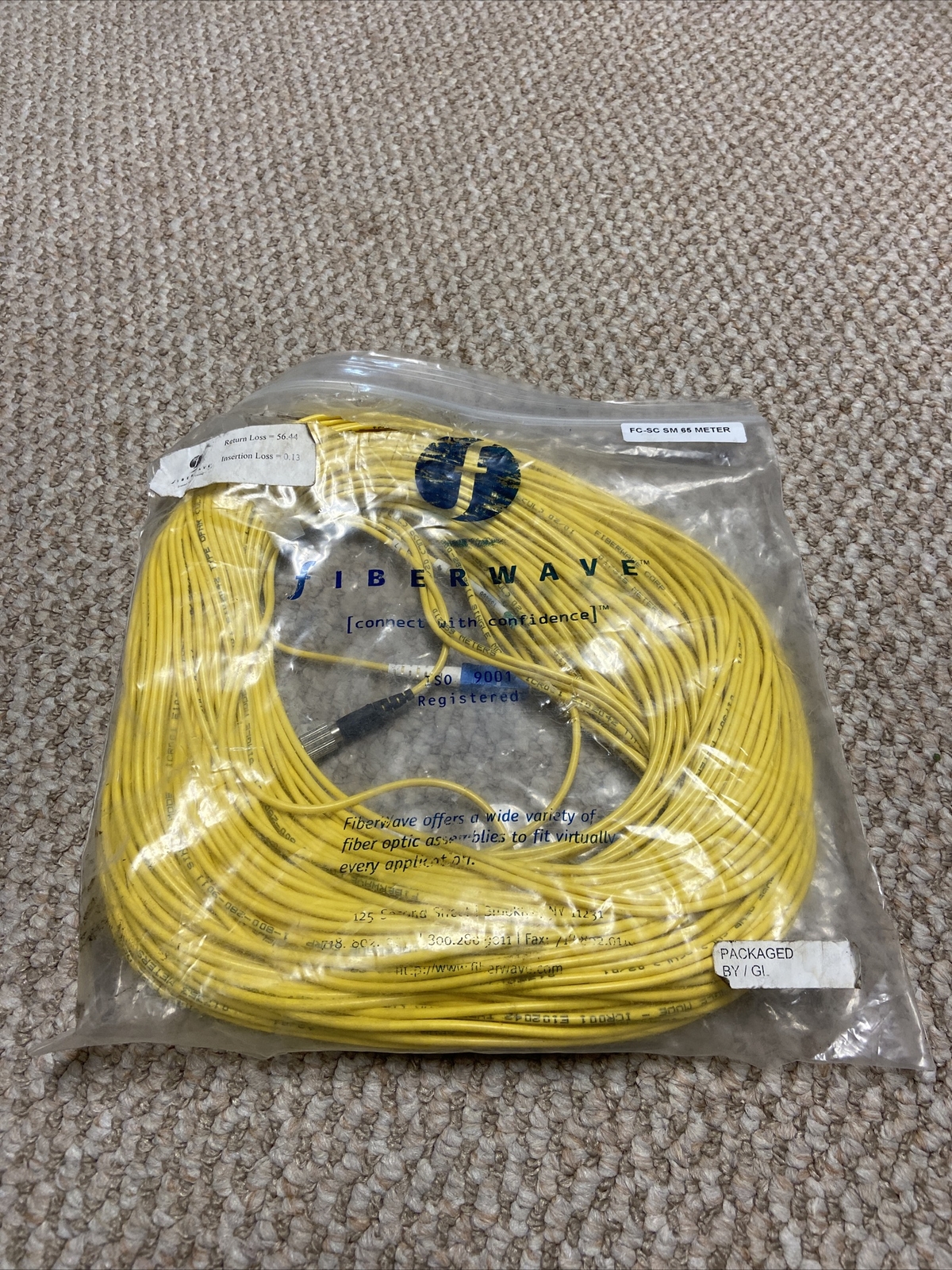 FiberWave Fiber Optic cable FC-FC SM 65meter