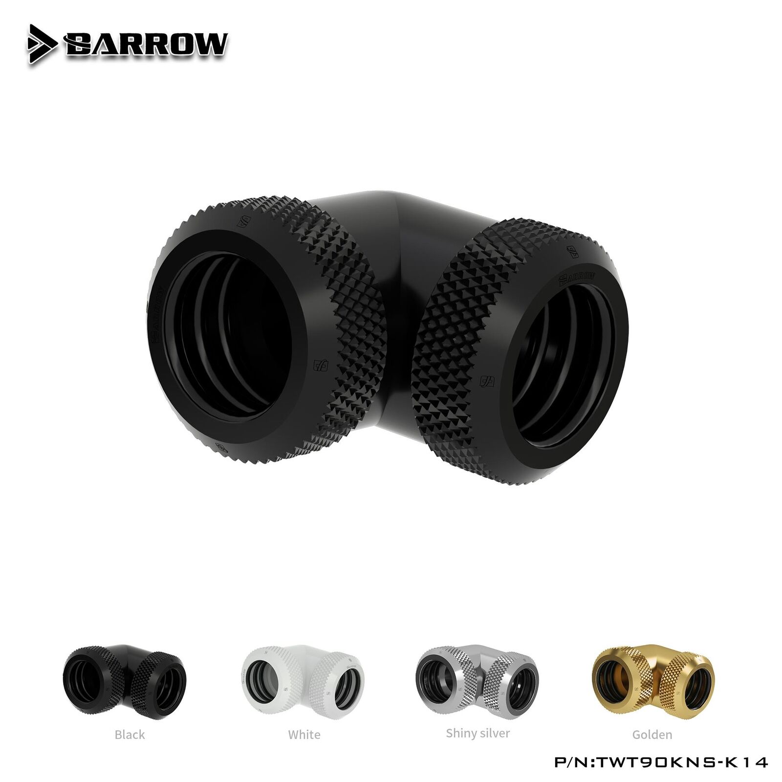 Barrow 14mm 90 Degree Elbow Rigid Tube Dual Female Fitting TWT90KNS-K14