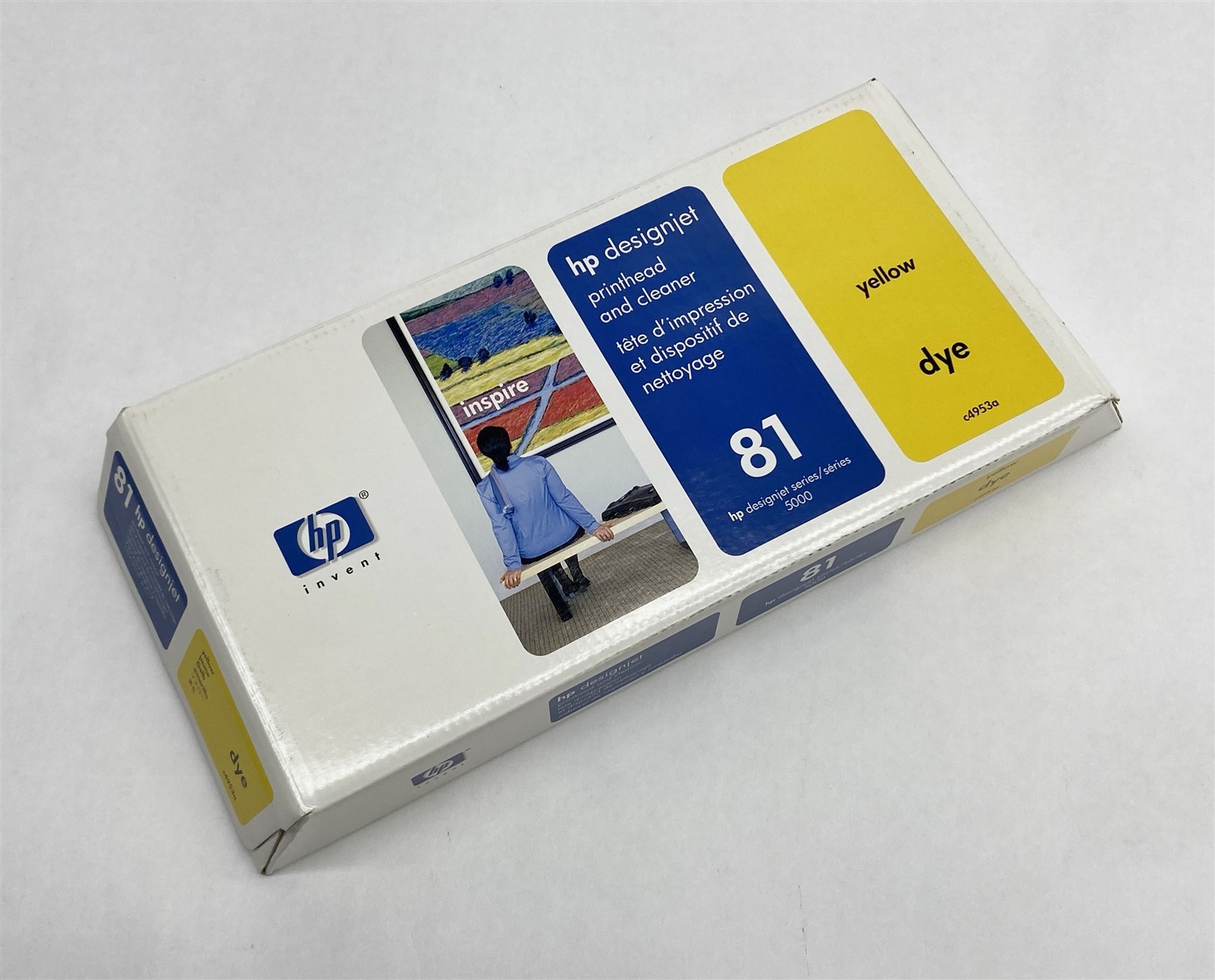 HP C4953A 81 Yellow Printhead + Cleaner Designjet 5000 5500 New OEM Sealed Exp