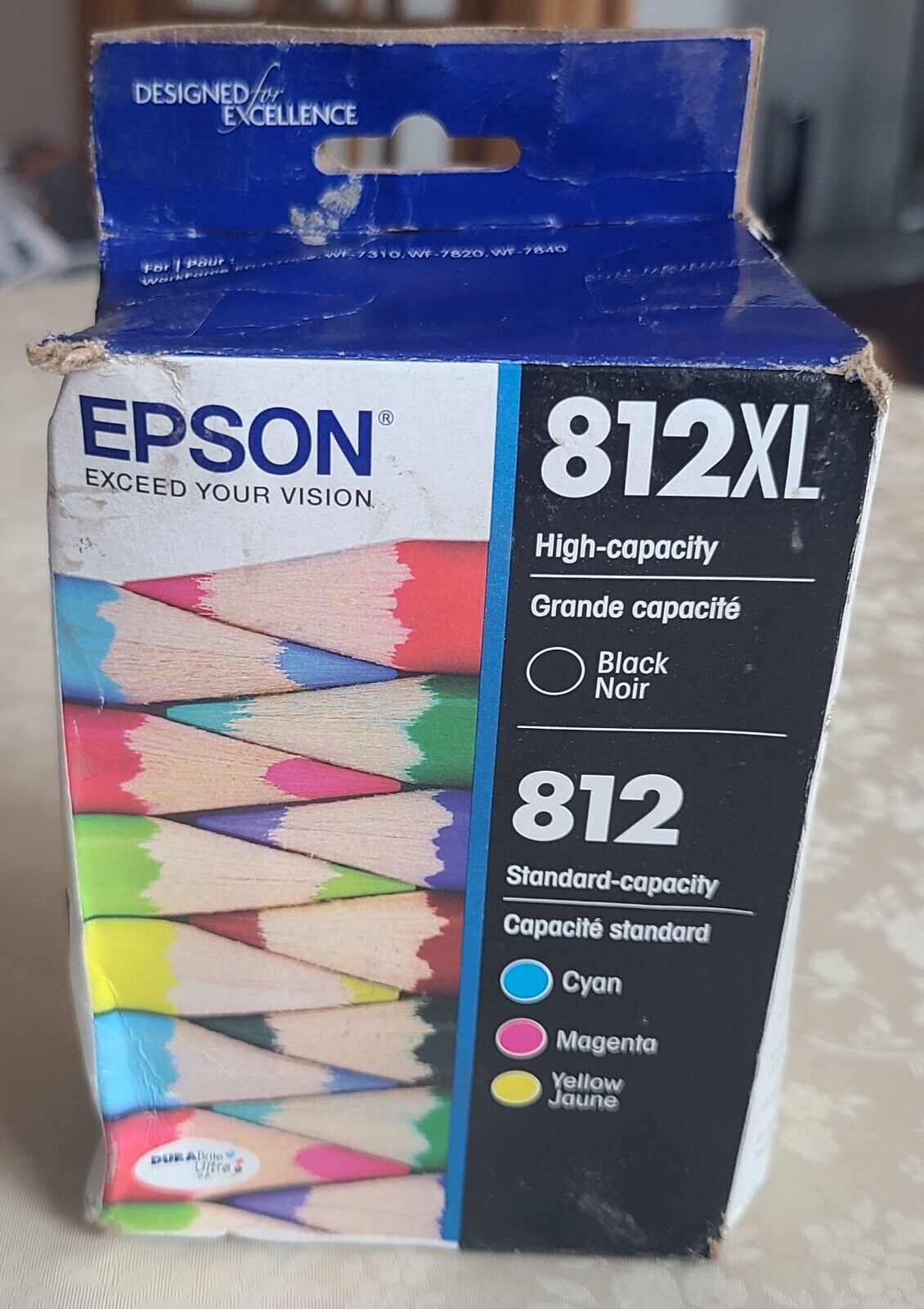 Epson 812XL High-Capacity Black + 812 Color Cyan/Magenta/Yellow Expires 09/2026
