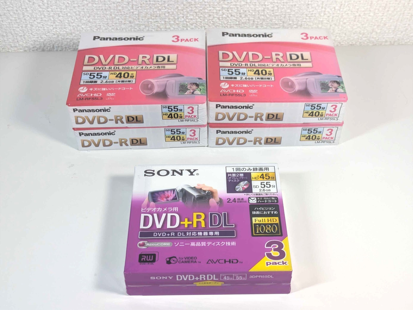 3PCS x 5 Panasonic DVD-R DL / SONY DVD+R DL Dual Layer 55min 2.6GB for Camcorder