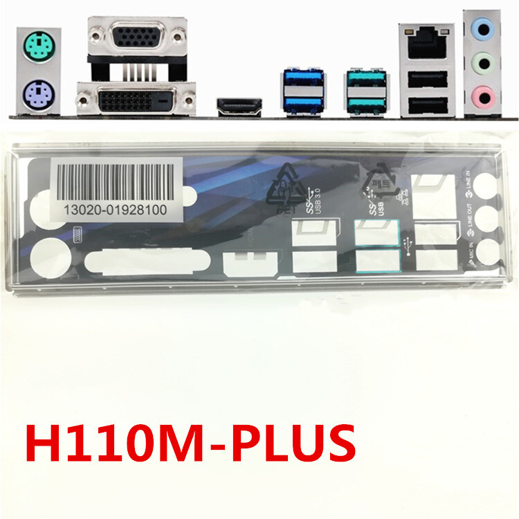 For Asus H110M-PLUS & H110M-PLUS D3 Shield I/O IO Rear Backplate Motherboard