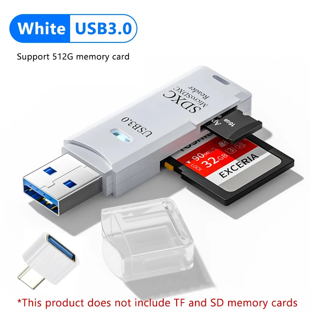Tutew Multi Functional 2 In 1 High-speed USB 3.0/2.0 Card Reader Supports TF+SD 