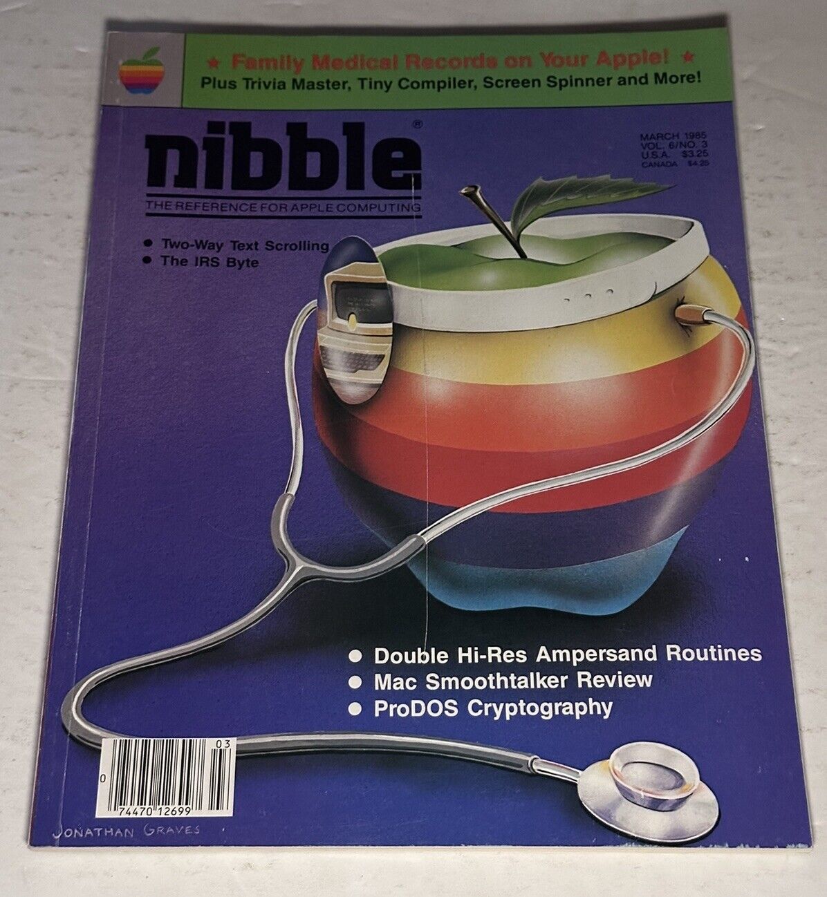 Vtg March 1985 Nibble Magazine Trivia Master Tiny Compiler Screen Spinner ProDOS