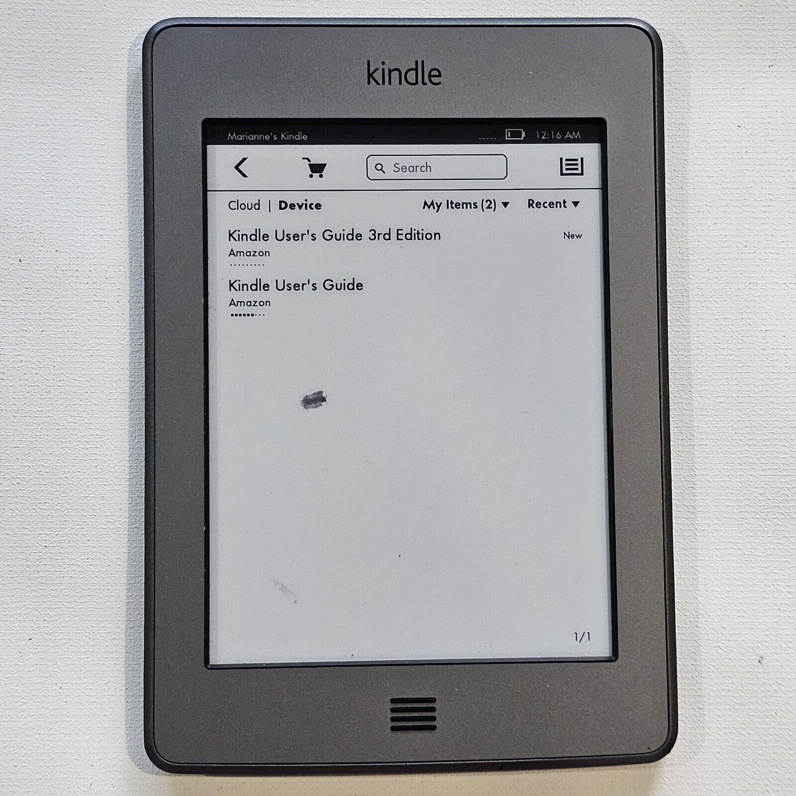 Kindle Touch Reader, 4th Gen, Model D01200 Small Spot On Screen Tablet Only