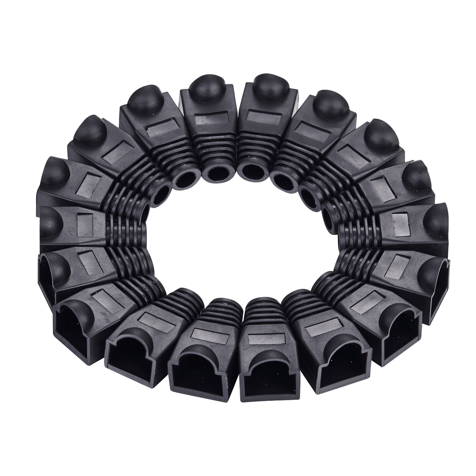 100 pcs Boot Cap Cover for RJ45 Network Connectors Cat5 Cat5e Cat6 Cable Black