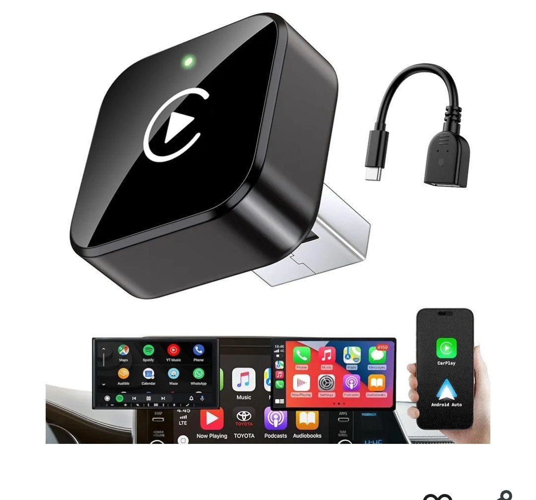 iGENJUN Wireless CarPlay Adapter 2026 Upgrade Mini Design, USB/USB-C Plug & Play