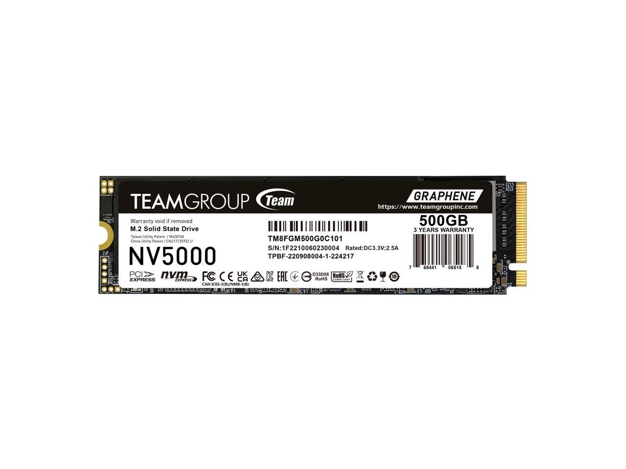 TeamGroup TM8FGM500G0C101 NV5000 500GB M.2 PCIe Gen4 NVMe SSD