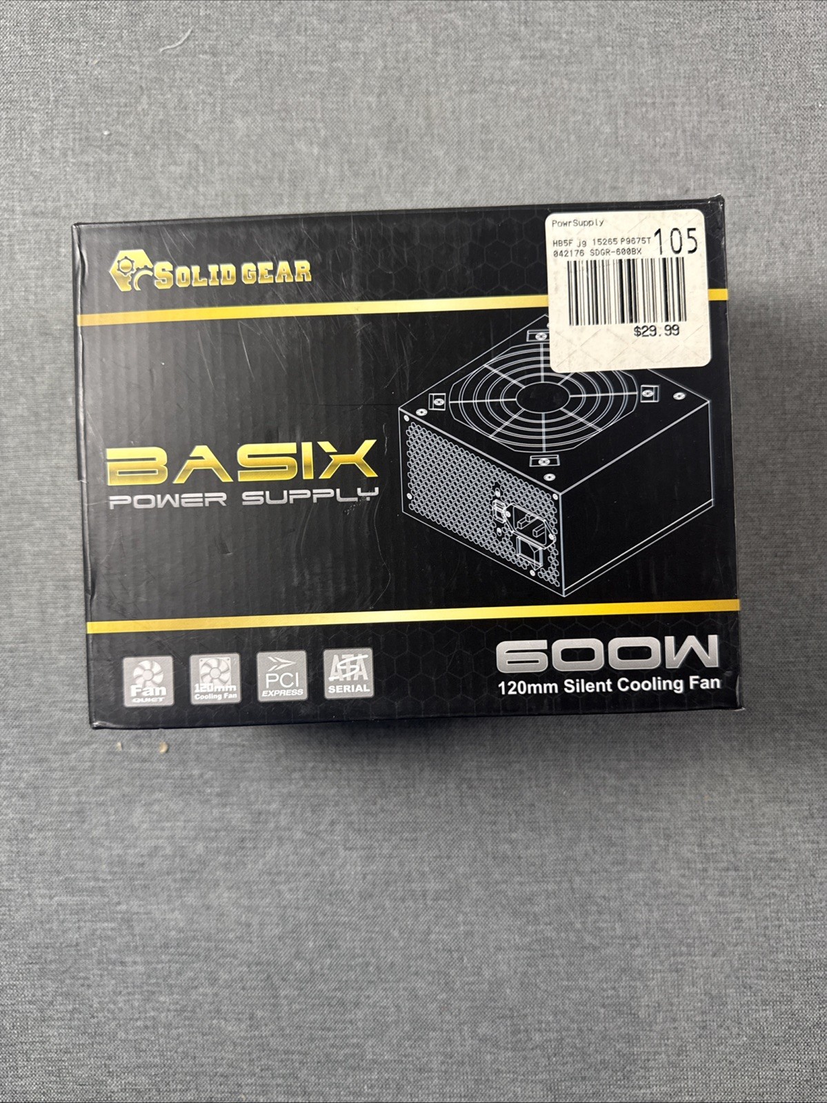 Solid Gear Basix Power Supply SDGR-600BX SATA 600W 120mm Cooling Fan{CC}