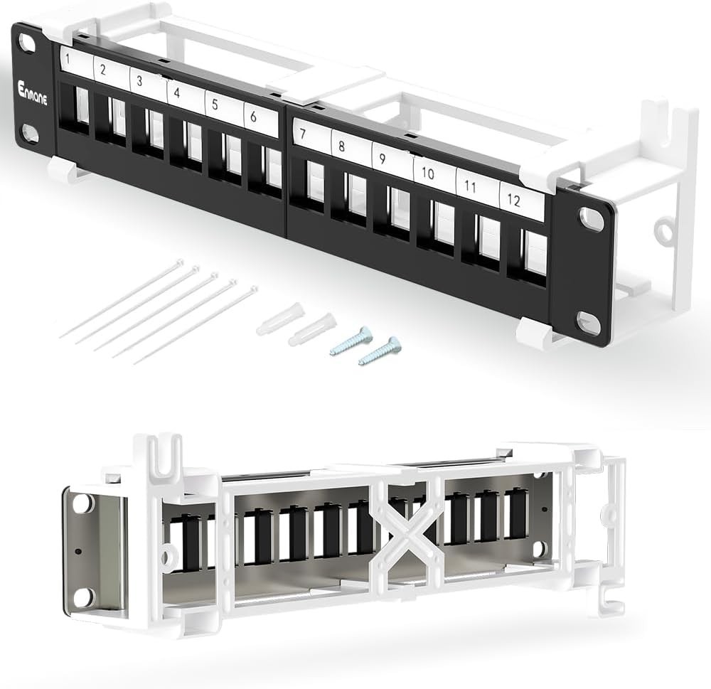 12 Port Blank Keystone Patch Panel Wall Mount 10inch with 