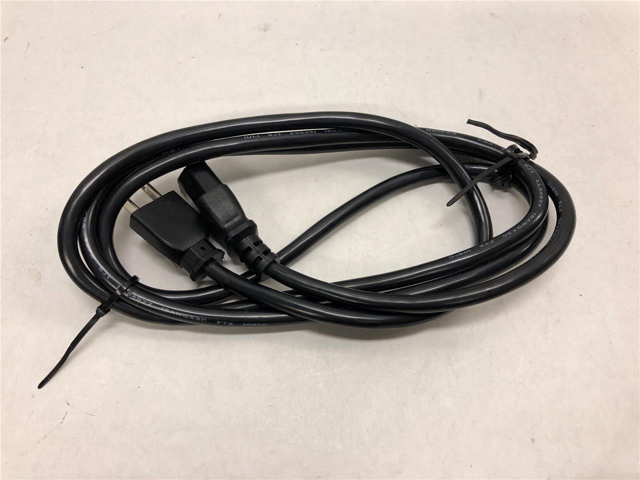 Unicab CSA Type SJT LL34977 18AWGX3C FT2 Black Power Cable Cord (Lot of 2)