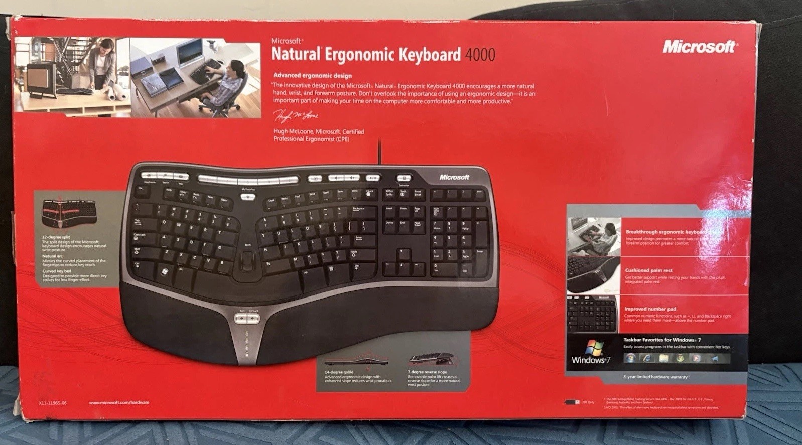 Microsoft Natural Ergonomic Keyboard 4000 v1.0 Wired USB KU-0462 Model 1048