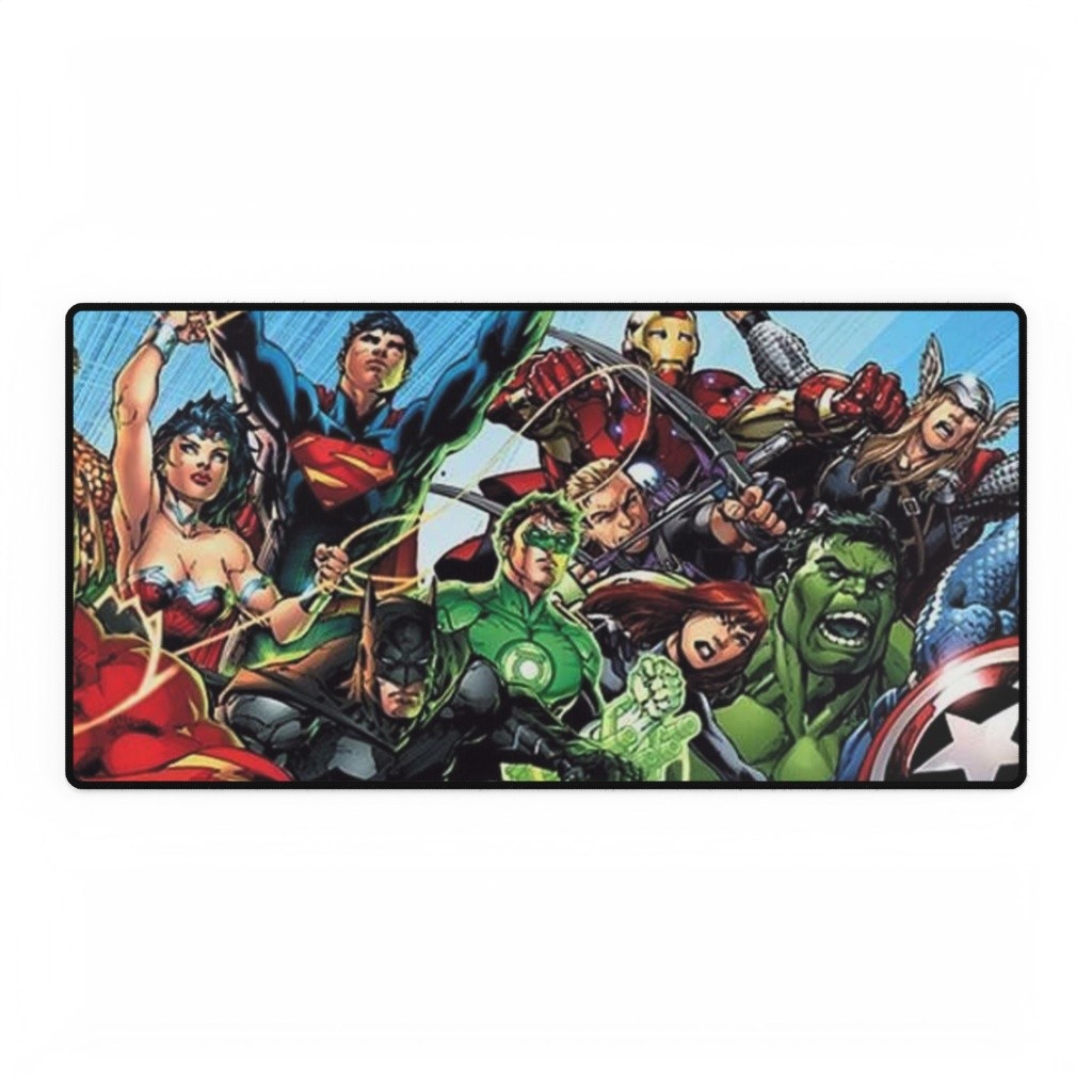 DC And Marvel Superheroes Crossover Action Ensemble Mouse Pad Desk Mats