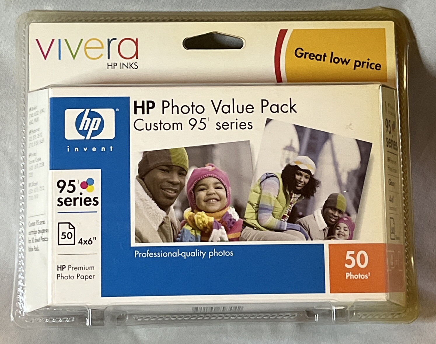 HP Photo Value Pack 95 Tri-Color Custom Ink Cartridge 50 Sheets 4X6  - New