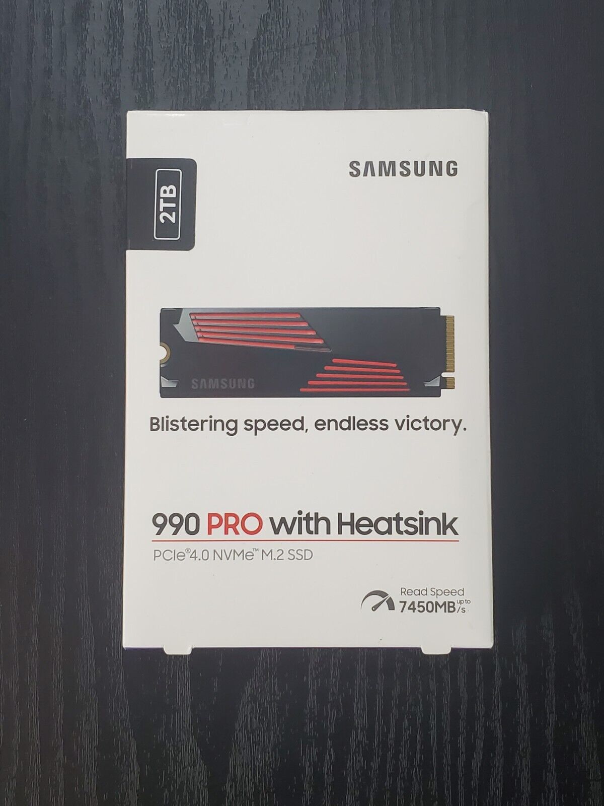 SAMSUNG SSD 990 PRO with Heatsink 2TB - PCIe 4.0 - 7,450MB/s - PS5 Compatible