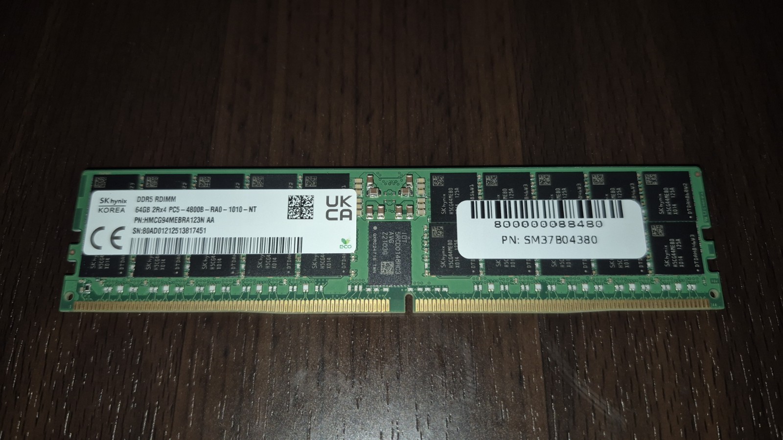 SK HYNIX DDR5 64GB 2RX4 PC5-4800B RDIMM MEMORY