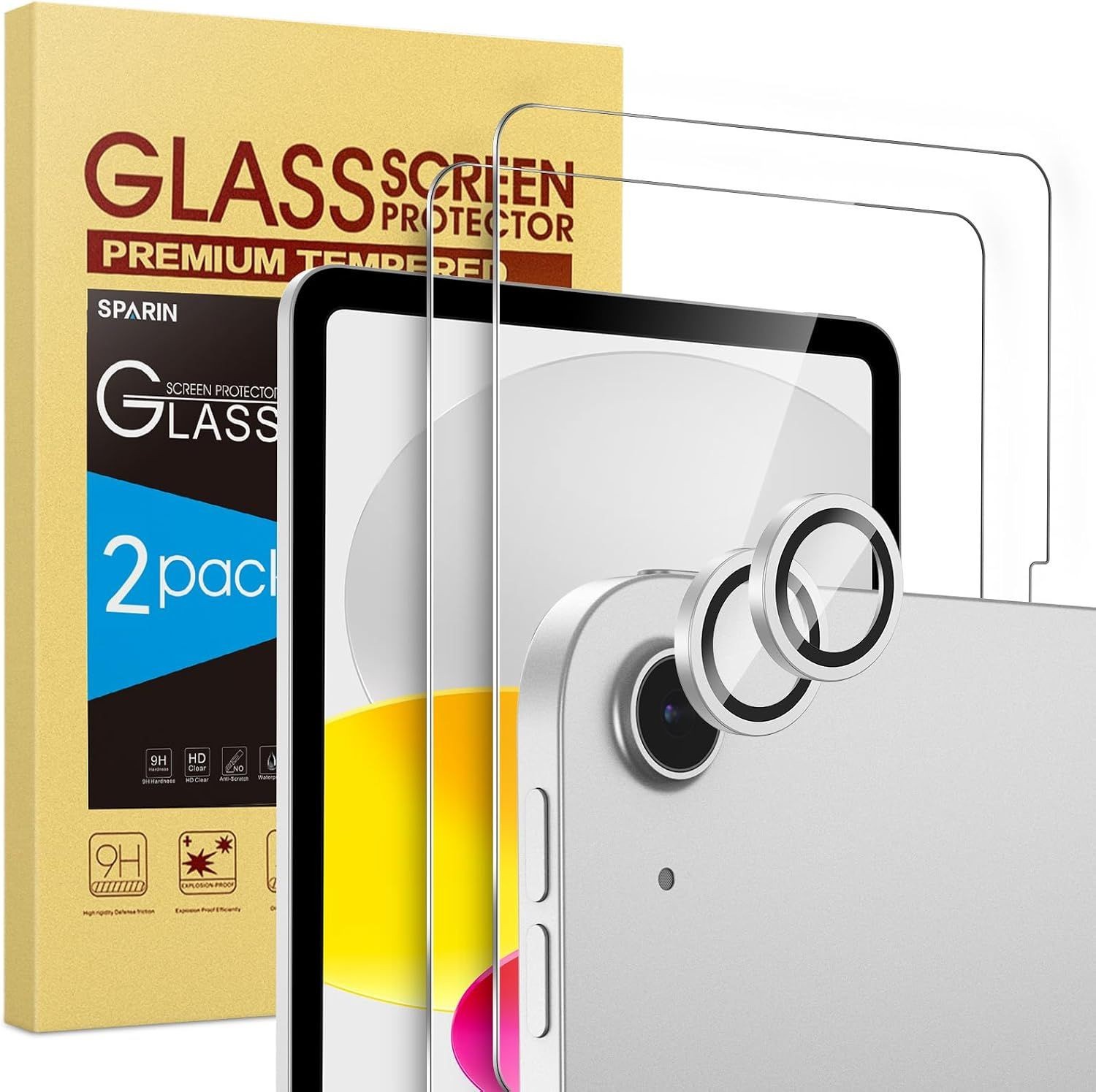 2+2 Pack of Anti Scratch Screen Protectors for iPad 11th/10th Gen + Camera Lens