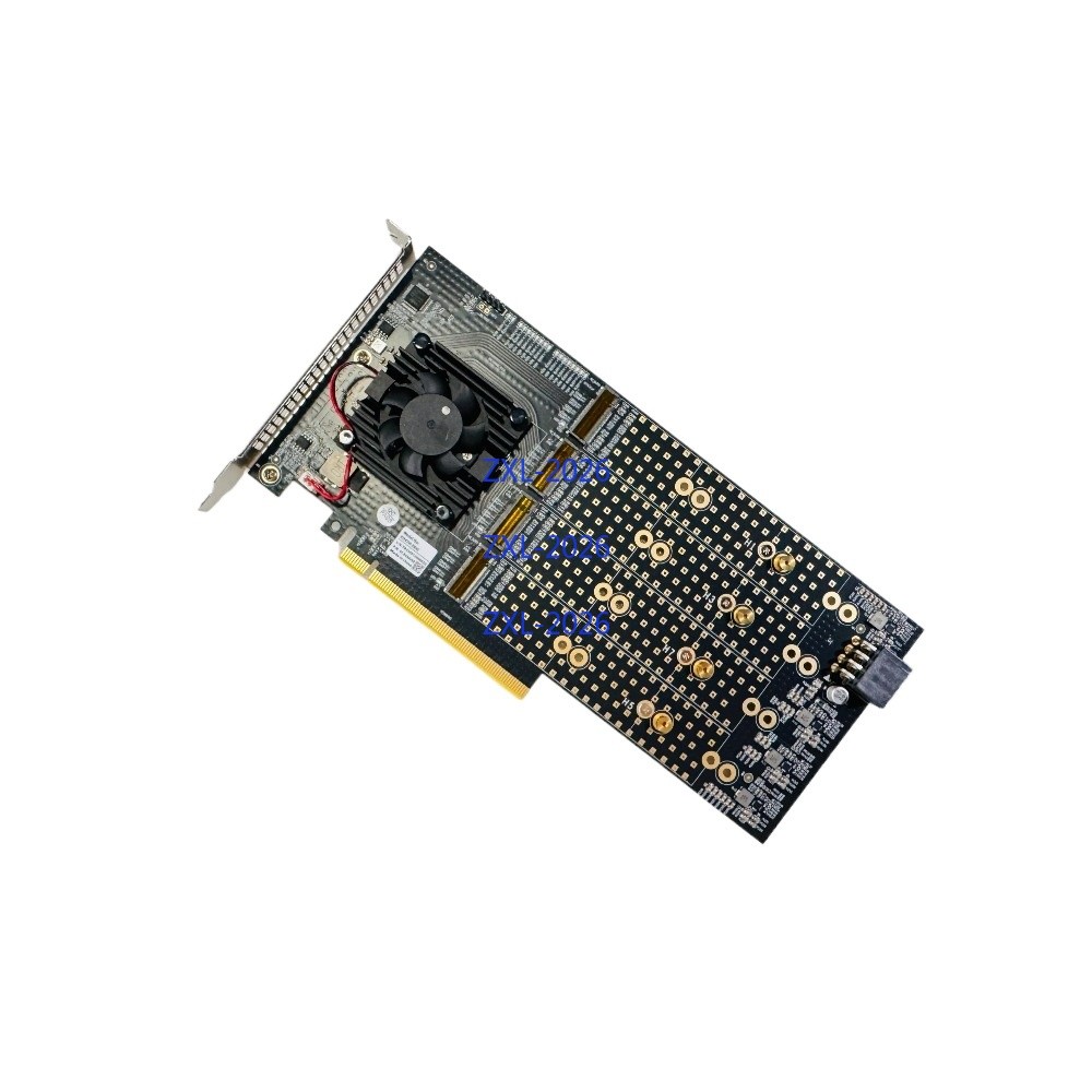 PEX8749 8*M.2 NVMe SSD PCI-E X16 Adapter PLX8749  8X M.2 IT Mode ZFS TrueNAS 