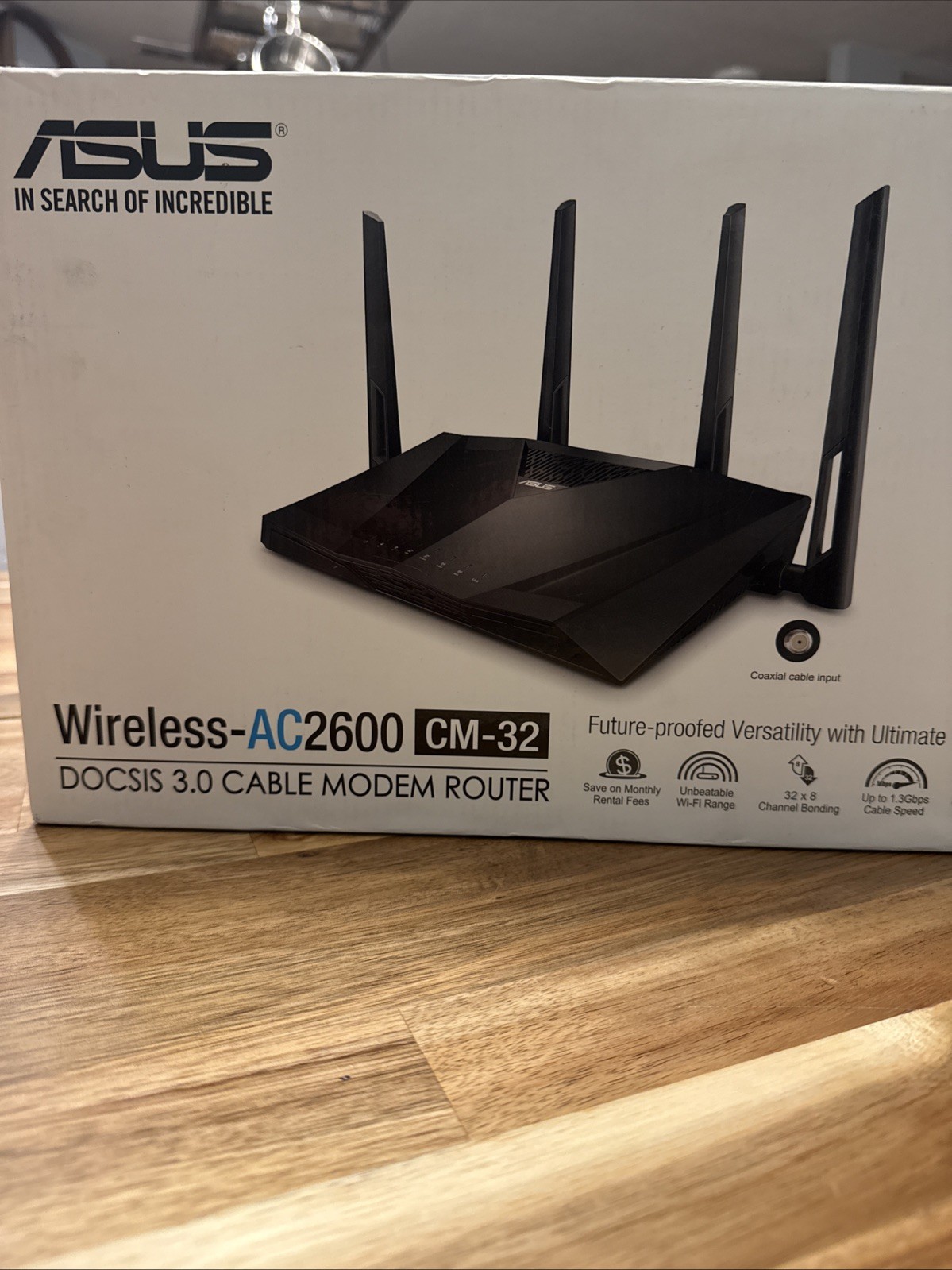 ASUS CM-32 AC2600 DOCSIS 3.0 High Speed Cable Modem Router Combo- NEW