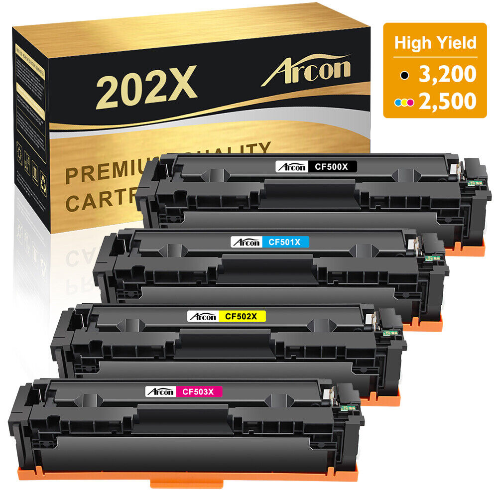 4x 202A CF500A 202X Toner Cartridge High Yield For HP LaserJet M280nw M254dwOpen