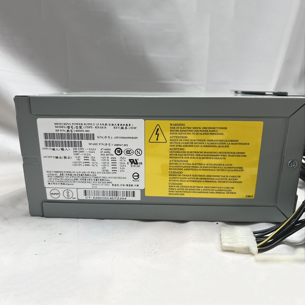 TDPS-825AB B 405351-003 408947-001 Server Power Supply for HP XW8400 Replacement
