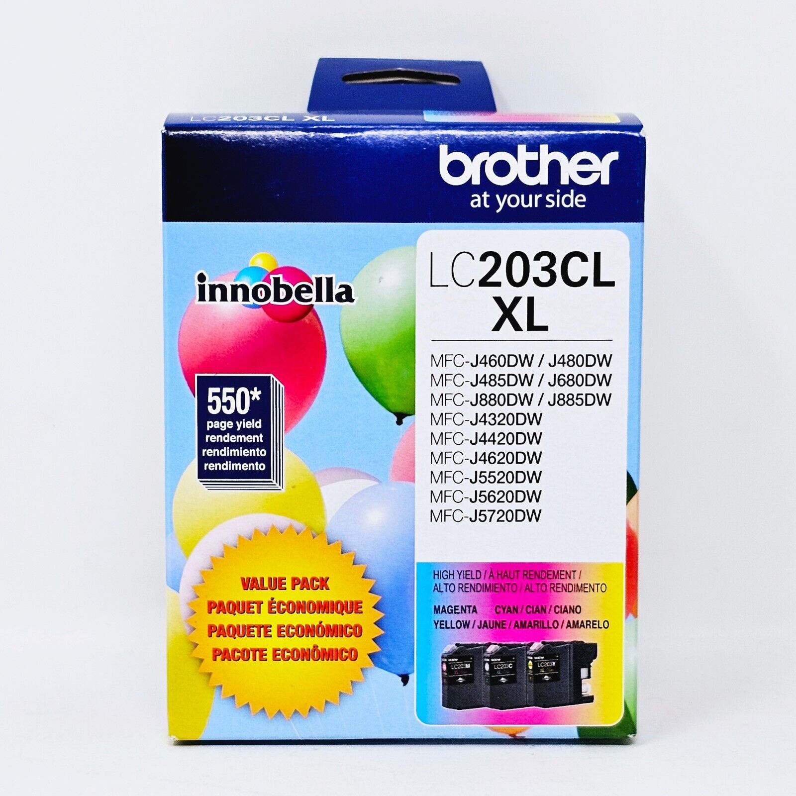Brother LC203CL XL Ink Cartridge Brand New Sealed OEM EXP 08/2025