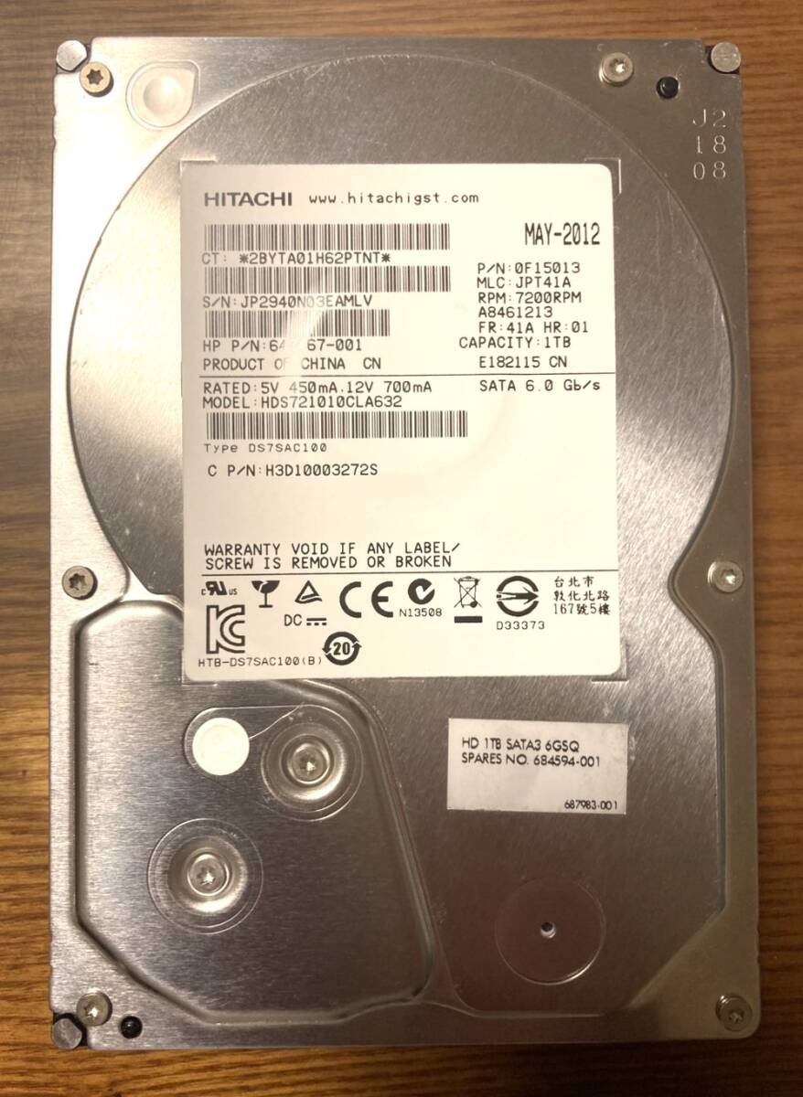 Excellent Condition Hitachi/HGST Deskstar 7K1000.C HDS721010CLA632 3.5-inch HDD