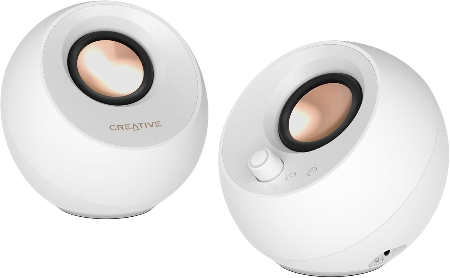 Pebble Pro 2.0 USB-C Desktop Speakers RGB White