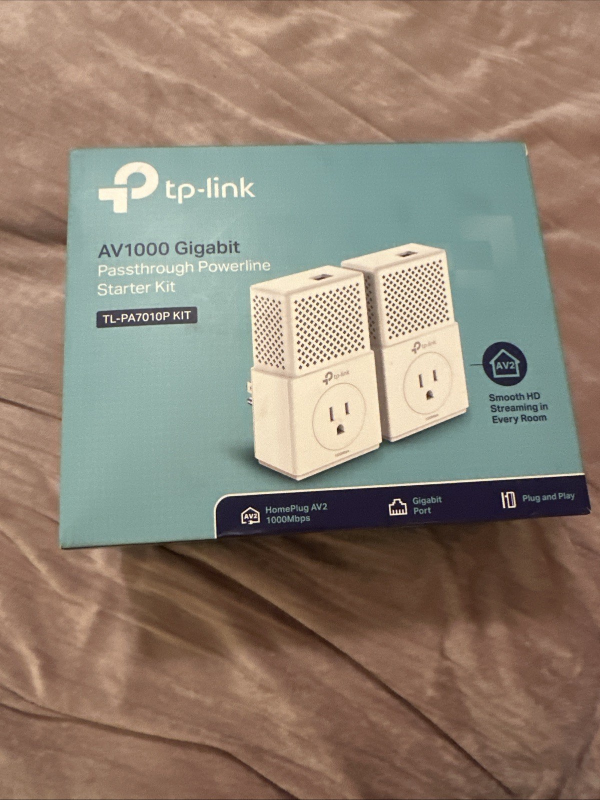 GENUINE TP-Link TL-PA7010P KIT Passthrough Powerline Starter Kit AV1000 GIGABIT