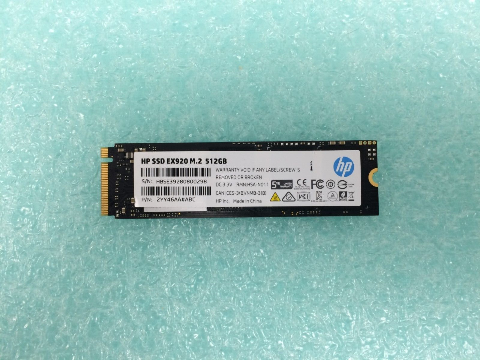 HP EX920 M.2 512GB PCIe 3.0 x4 NVMe 3D TLC NAND Internal (SSD) | HD388