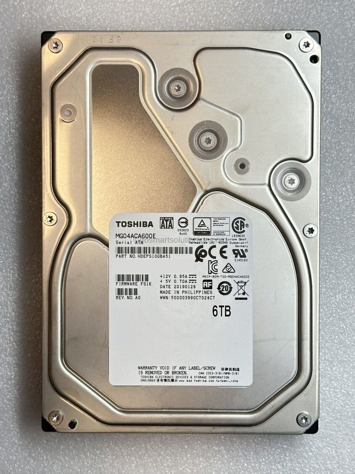 Toshiba MG04ACA600E 6TB 7.2K SATA-6Gbps 128MB Buffer 3.5inch HDD
