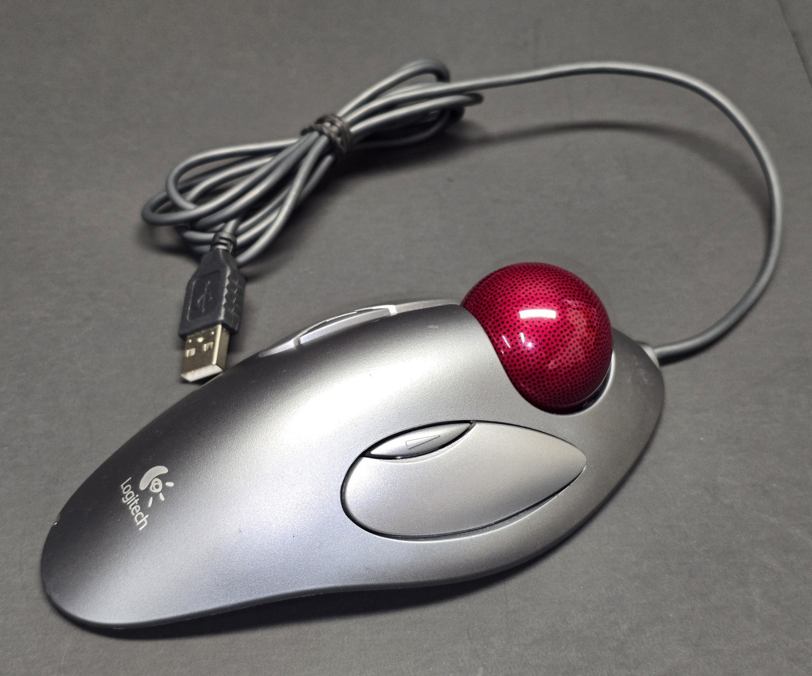 Logitech T-BC21  Trackman Trackball USB Mouse Marble Ball -Works- TESTED 
