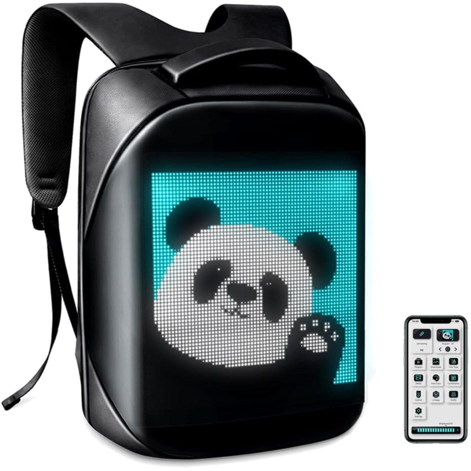 Stylish LED Laptop Backpack with App Control - Waterproof & Customizable 15.6...