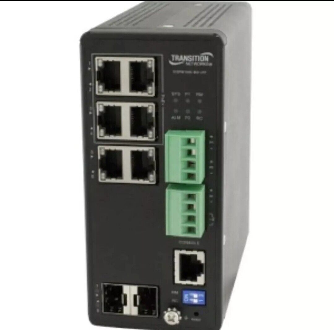 Transition Networks Secure SISPM-1040-582-LRT:  8 Port Poe++  Managed Switch