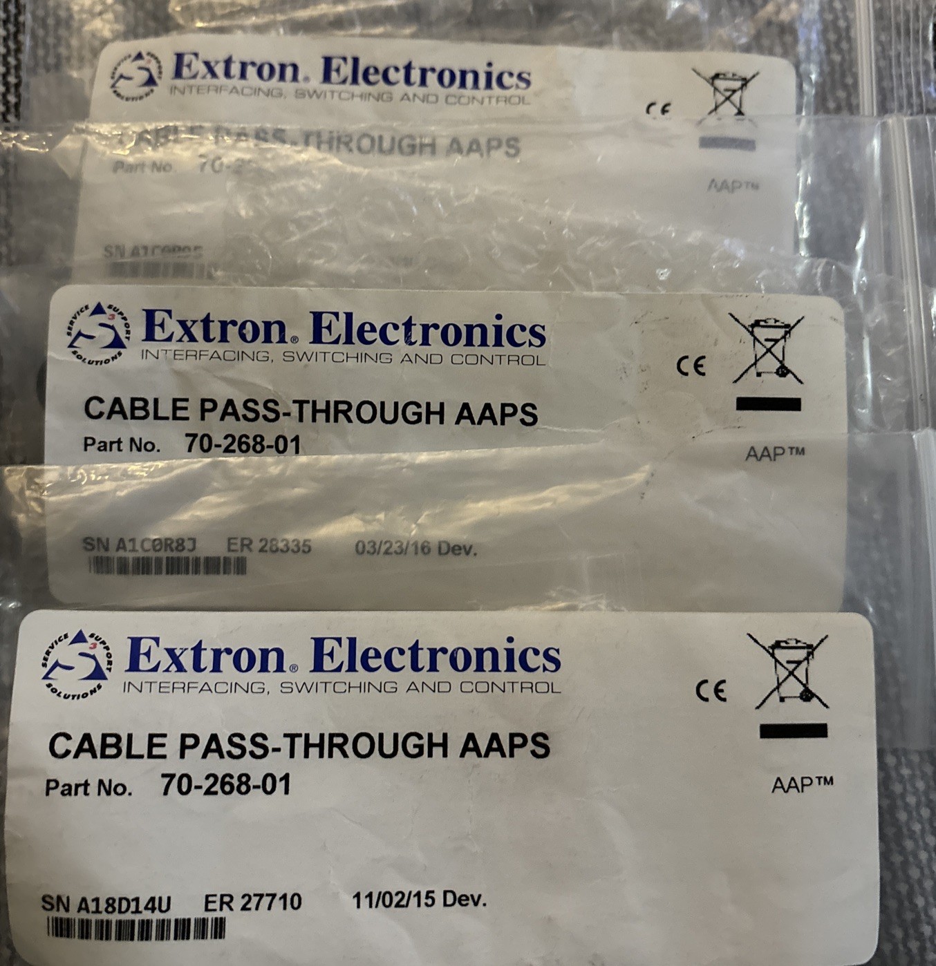 Extron 70-268-01 AAP Cable Pass Through Black | Lot of 3 NEW