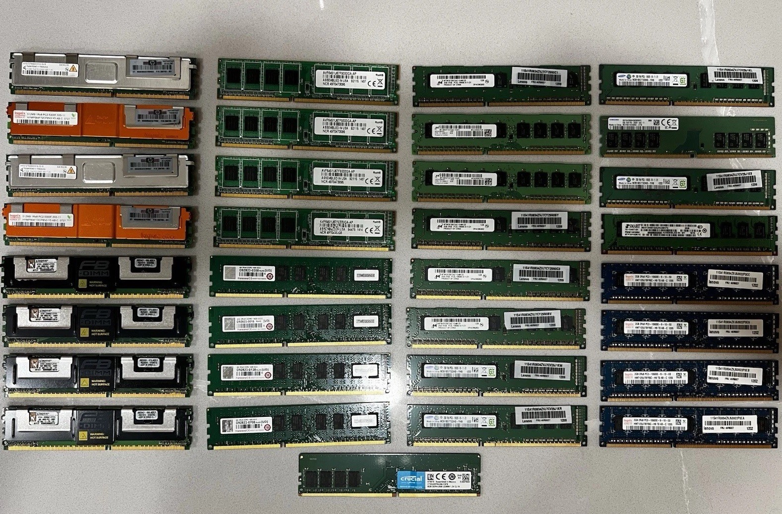 MIXED *LOT OF 33*  DESKTOP MEMORY RAM