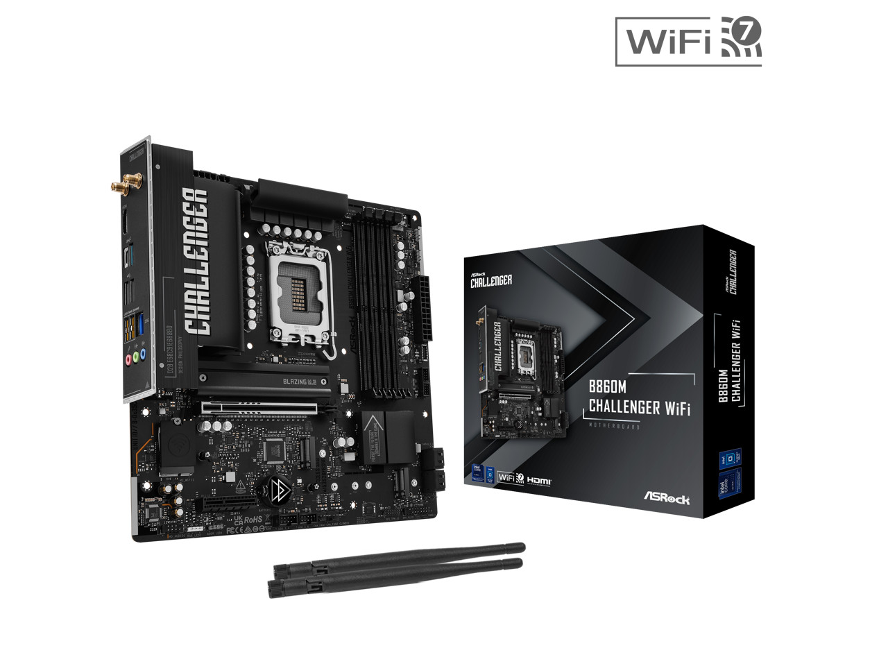 ASRock B860MChallengerWiFi B860M Challenger WiFi LGA 1851 Micro-ATX Motherboard
