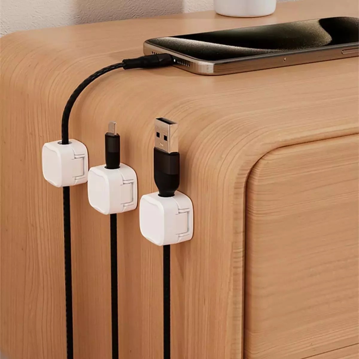 12Pcs Magnetic Cable Clips & Cord Holder, Under Desk Cable Management Lot-=-//