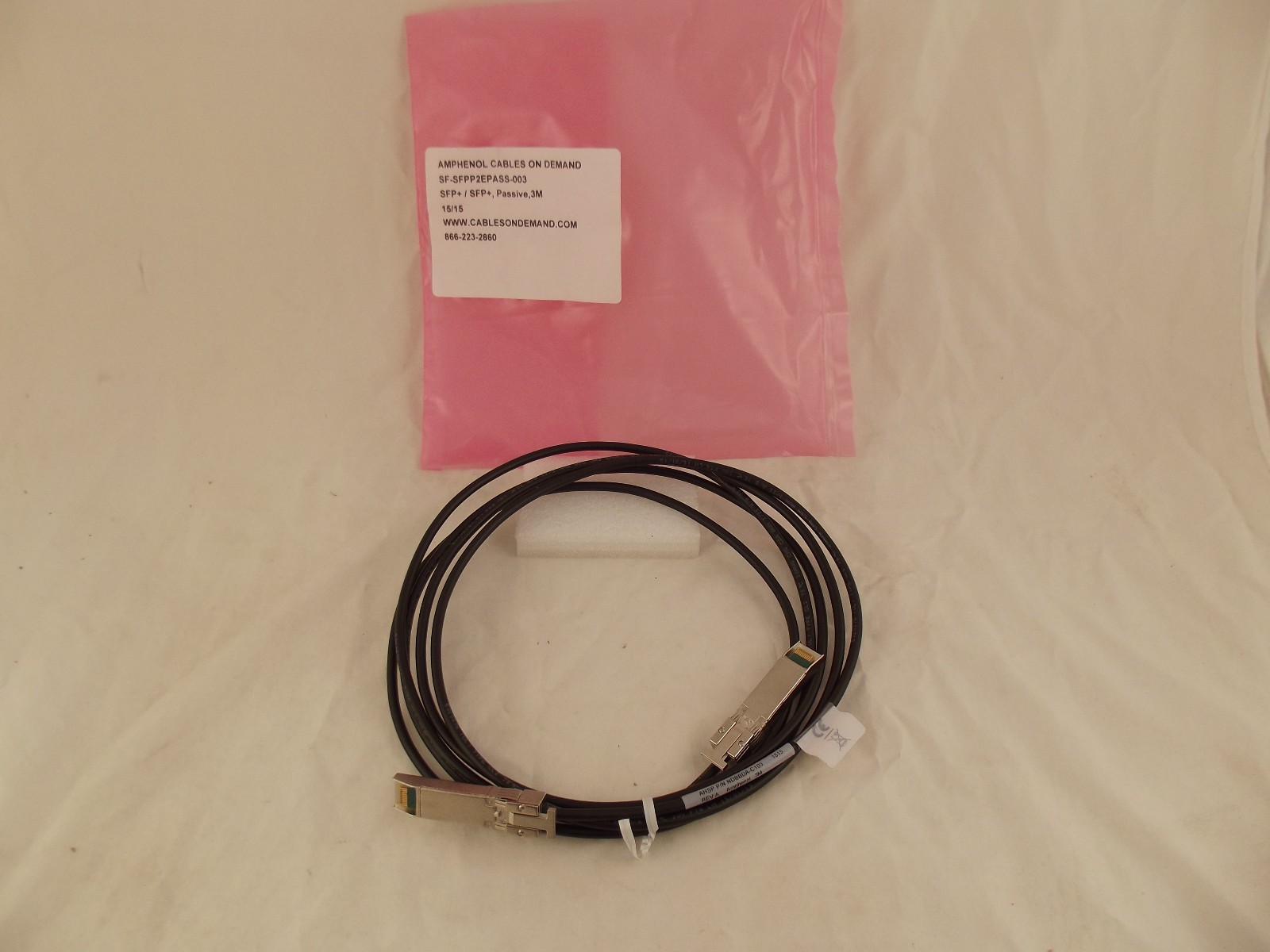 Amphenol Cables On Demand SF-SFPP2EPASS-003 3M 9.8' 15/15 SFP+ SFP+ Passive 2-1