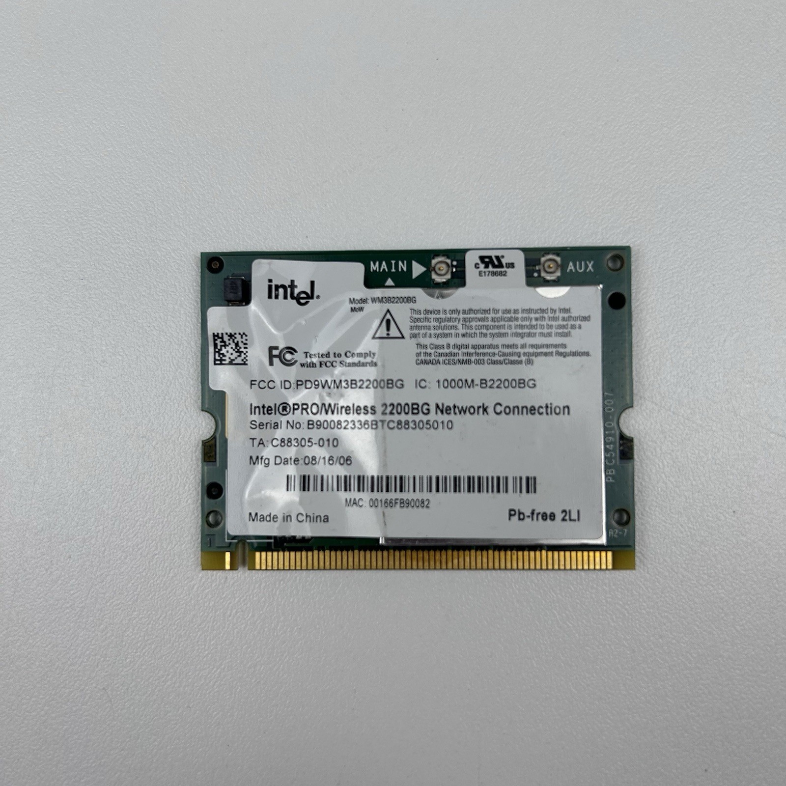 Genuine IBM FRU 27K9932 Intel PRO/Wireless Mini PCI Wireless Card WM3B2200BG 